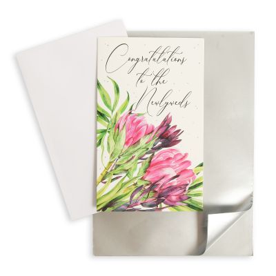 Wedding Card and Wrap Newly Weds Silver