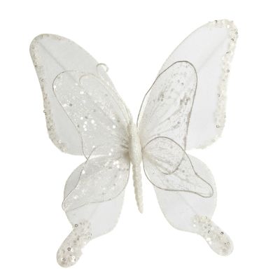 White Mesh Double Wing Butterfly
