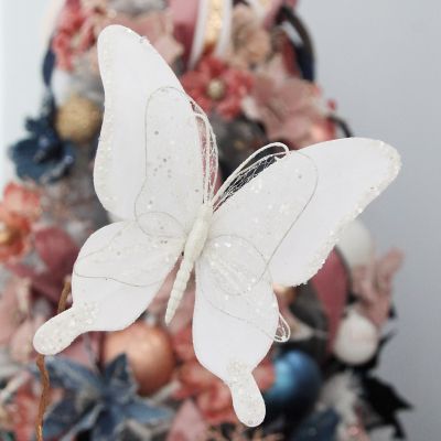 White Mesh Double Wing Butterfly