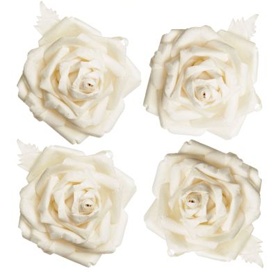 Milky White Handmade Paper Flower Rose - Small and Medium Packs