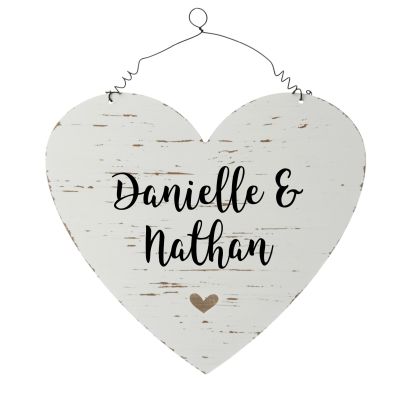 Personalised Wood Heart Plaque 