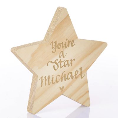 Personalised You're a Star Wood Block Plaque