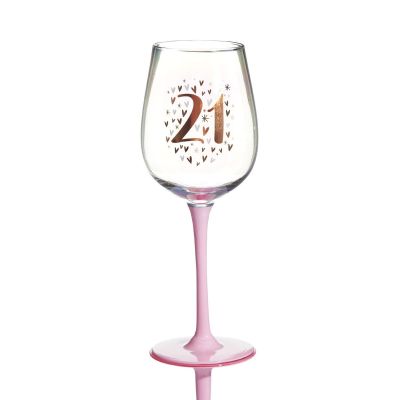 Personalised Pastel Iridescent 21st Birthday Wine Glass