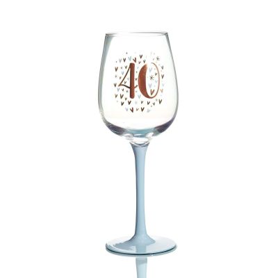 Personalised Pastel Iridescent 40th Birthday Wine Glass