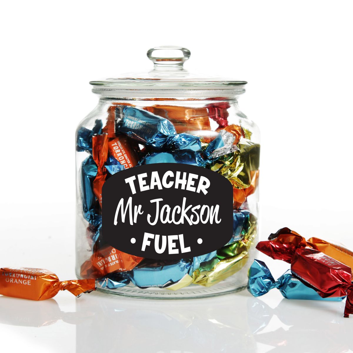 Personalized Teacher Candy Jar with Chocolates